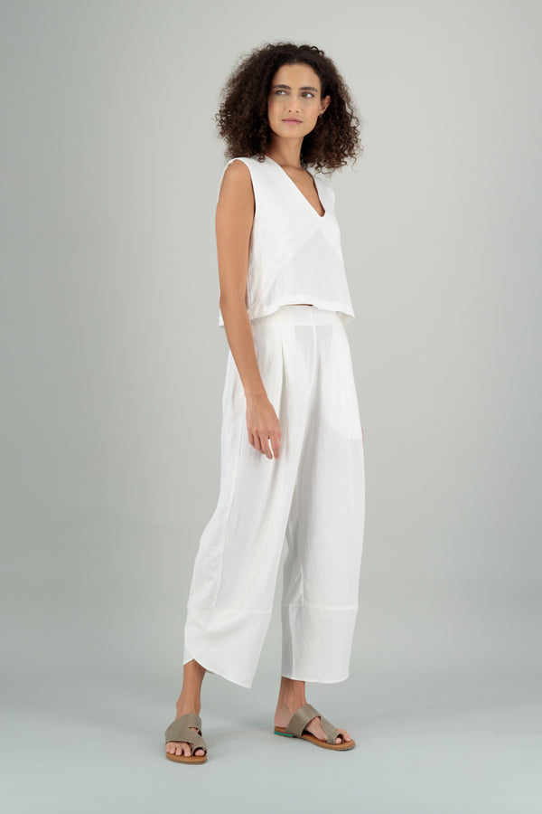 Lani Linen Top Off White