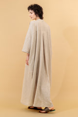 Janna Maxi Jelabiya Linen Dress Oatmeal