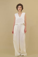 Lani Linen Top White