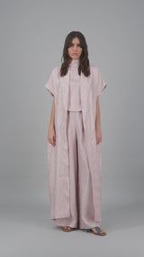 Ivy Kimono Linen Coat Pattern Faded Rose