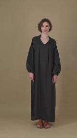 Amaya Maxi Linen Dress Black