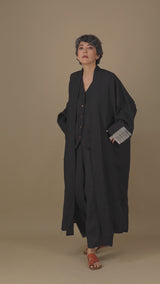 Yara Linen Vest Black