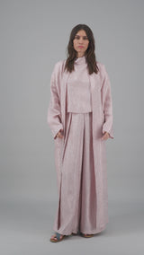 Azami Raglan Linen Coat Pattern Faded Rose