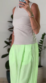 Jade Linen Kimono Pants Lime