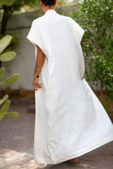 Ivy Kimono Summer Linen Coat White