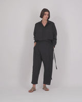 Elementa 01 | Azarin Wrap One Size Linen Pants Black