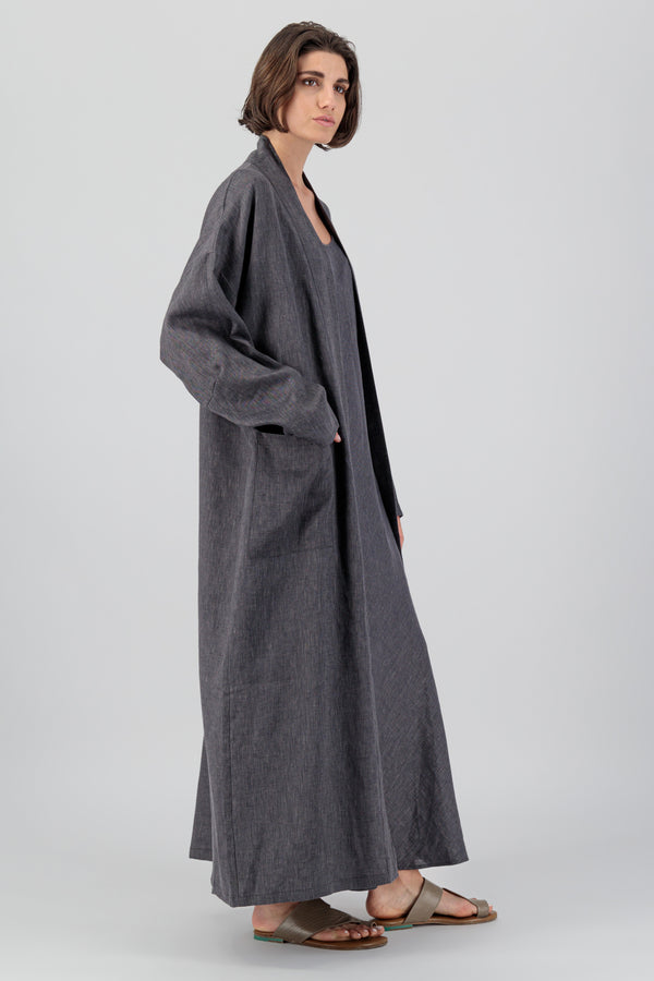 Komorebi Linen Coat Charcoal