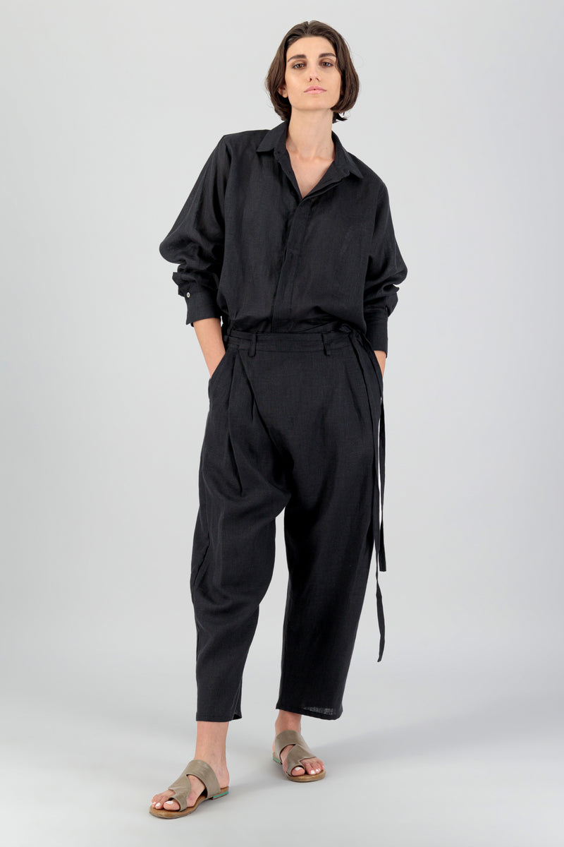 Zahara Linen Shirt Black | 100% Linen | Made sustainably – Nature Hedonist