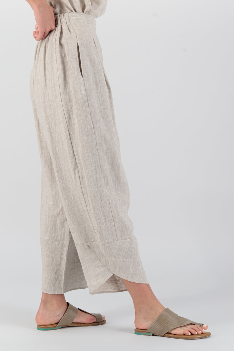 Elementa 01 | Jade Linen Kimono Pants Oatmeal