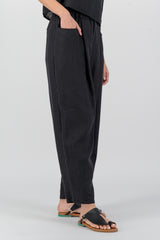 Elementa 01 | Olivia Linen High-Waist Pants Black