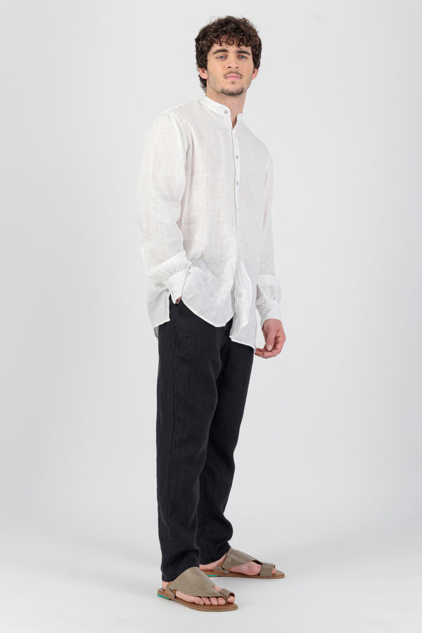 Yasen Men Linen Shirt White