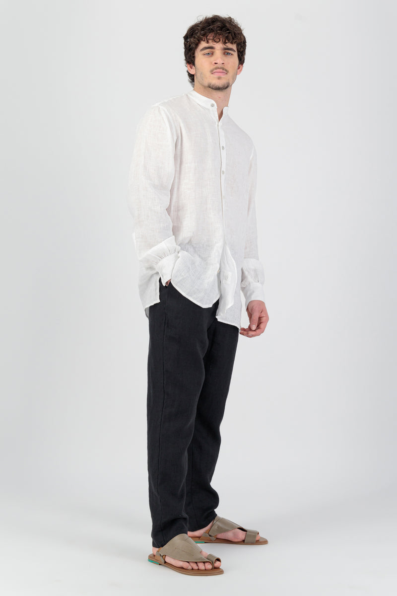 Elementa 01 | Yasen Men Linen Shirt White