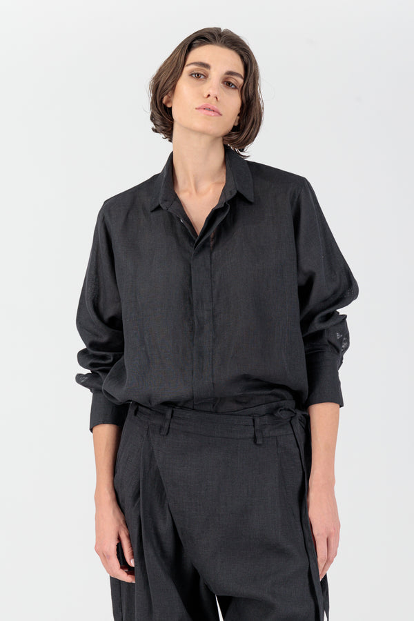 Elementa 01 | Zahara Linen Shirt Black
