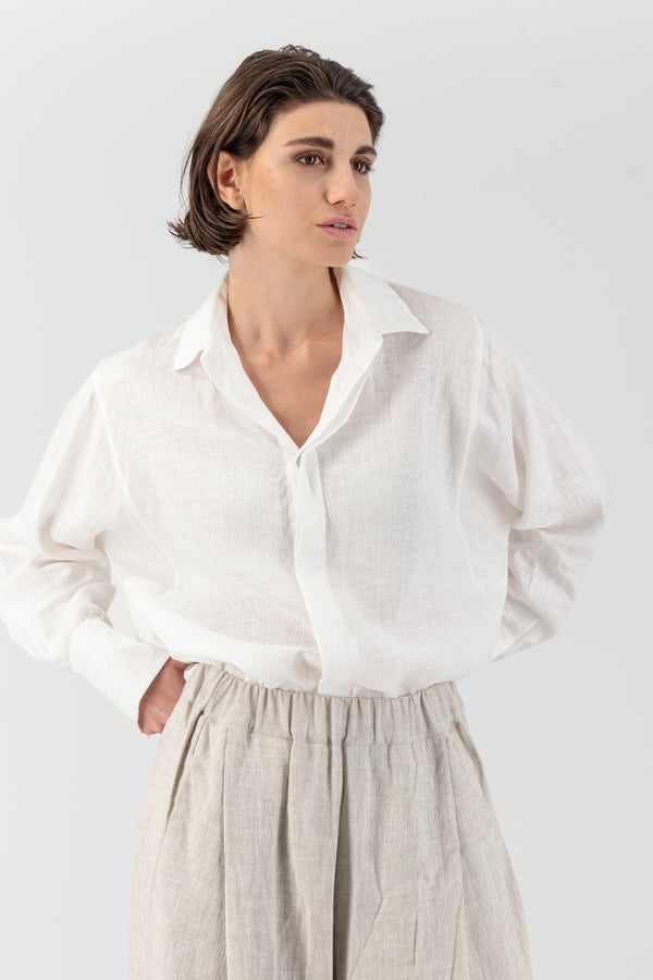 Zahara Linen Shirt White