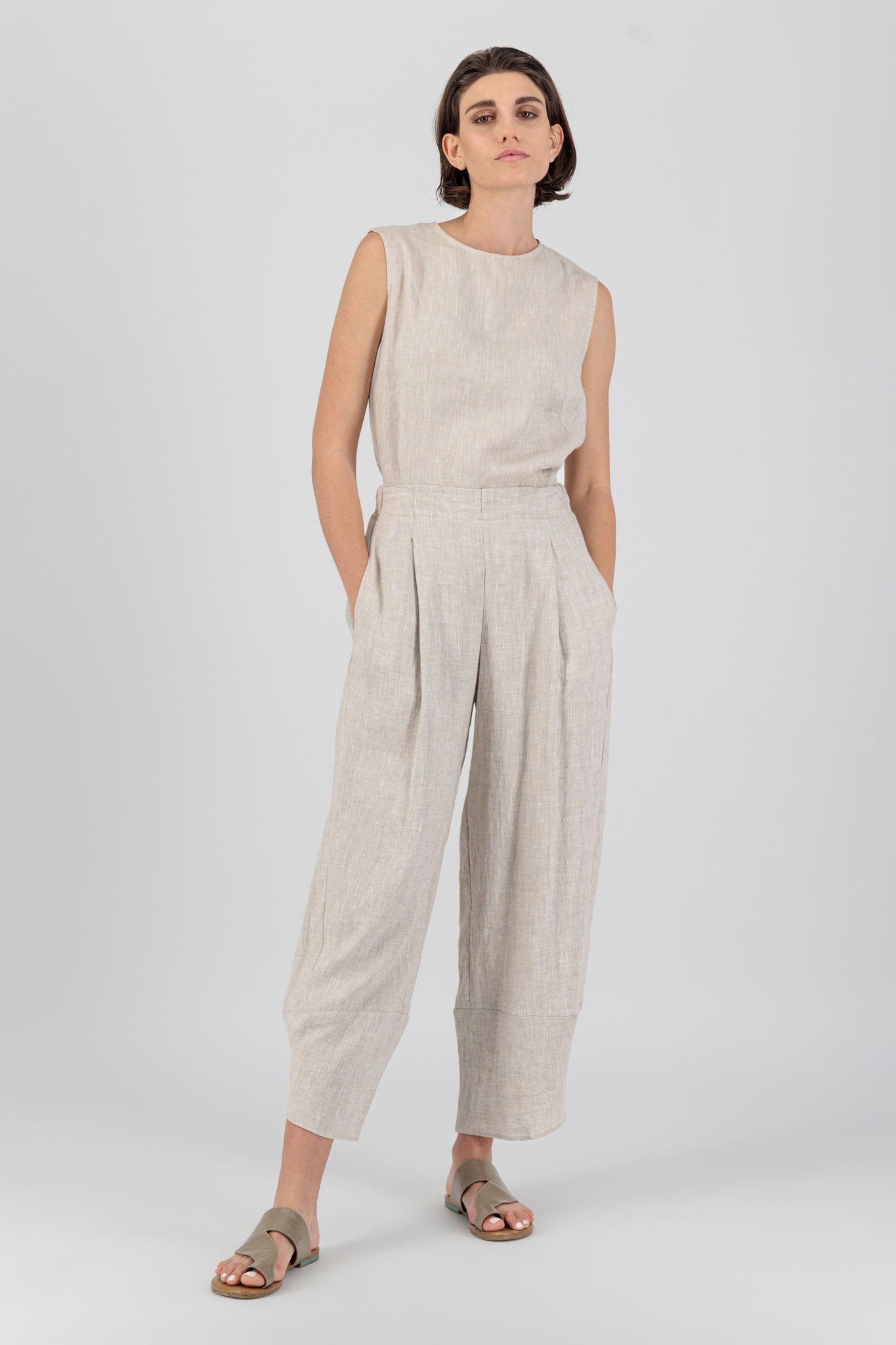 OVERALLS NATURAL LINEN - Lily