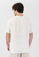 Ume Men Linen T-Shirt White