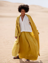 Cura Sui | Hanami Asymmetric Linen Skirt Saffron